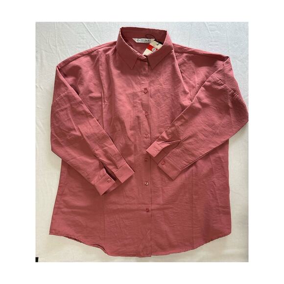 NWT Big Dart Woman's Button Down Light Pink Size XL - Picture 1 of 5